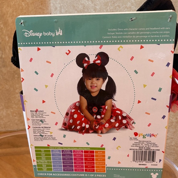 NWT Baby Disguise Disney Minnie Mouse 2 Piece Halloween Costume, Sz: 6-12 Months - Picture 6 of 12